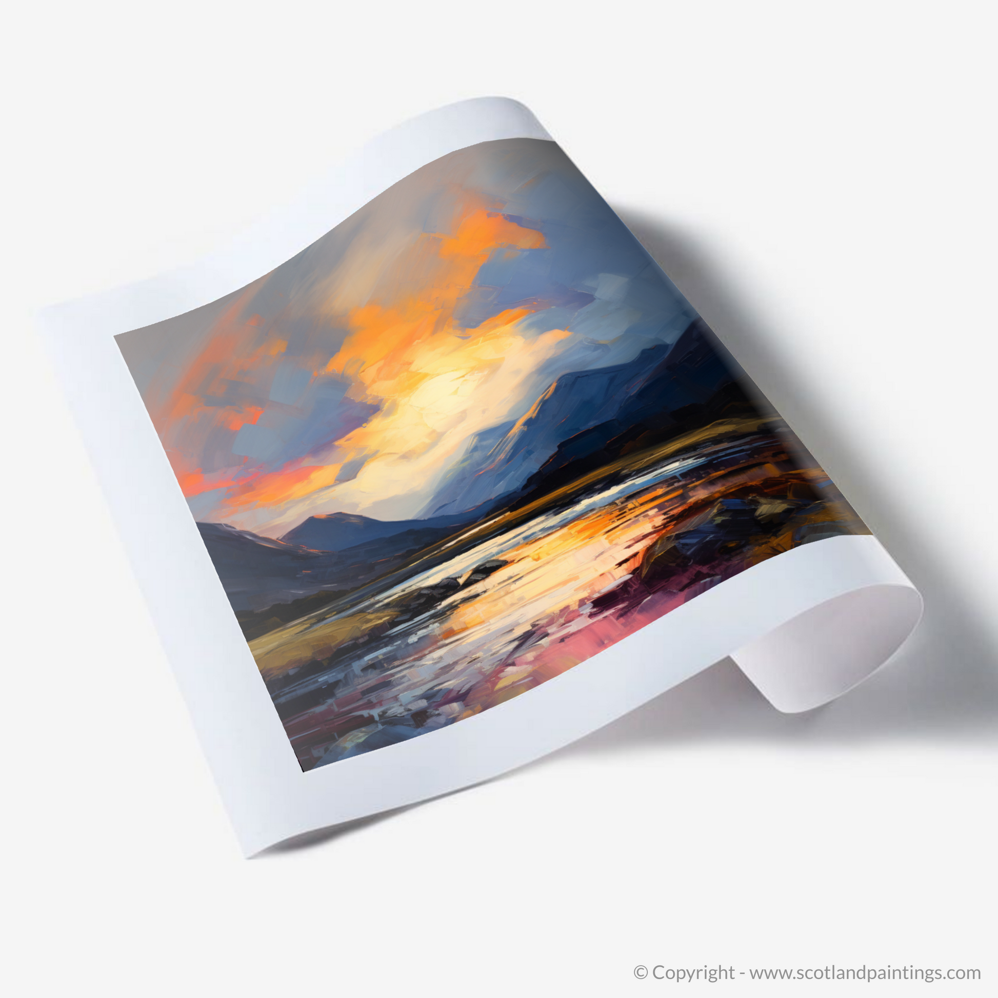 Art Print of Moody clouds at sunset in Glencoe
