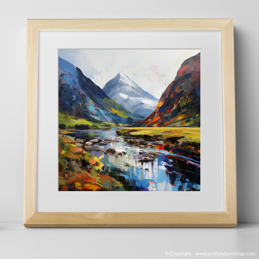 Painting and Art Print of Glencoe, Argyll and Bute. Expressionist Dance of Glencoe's Light and Shadow.