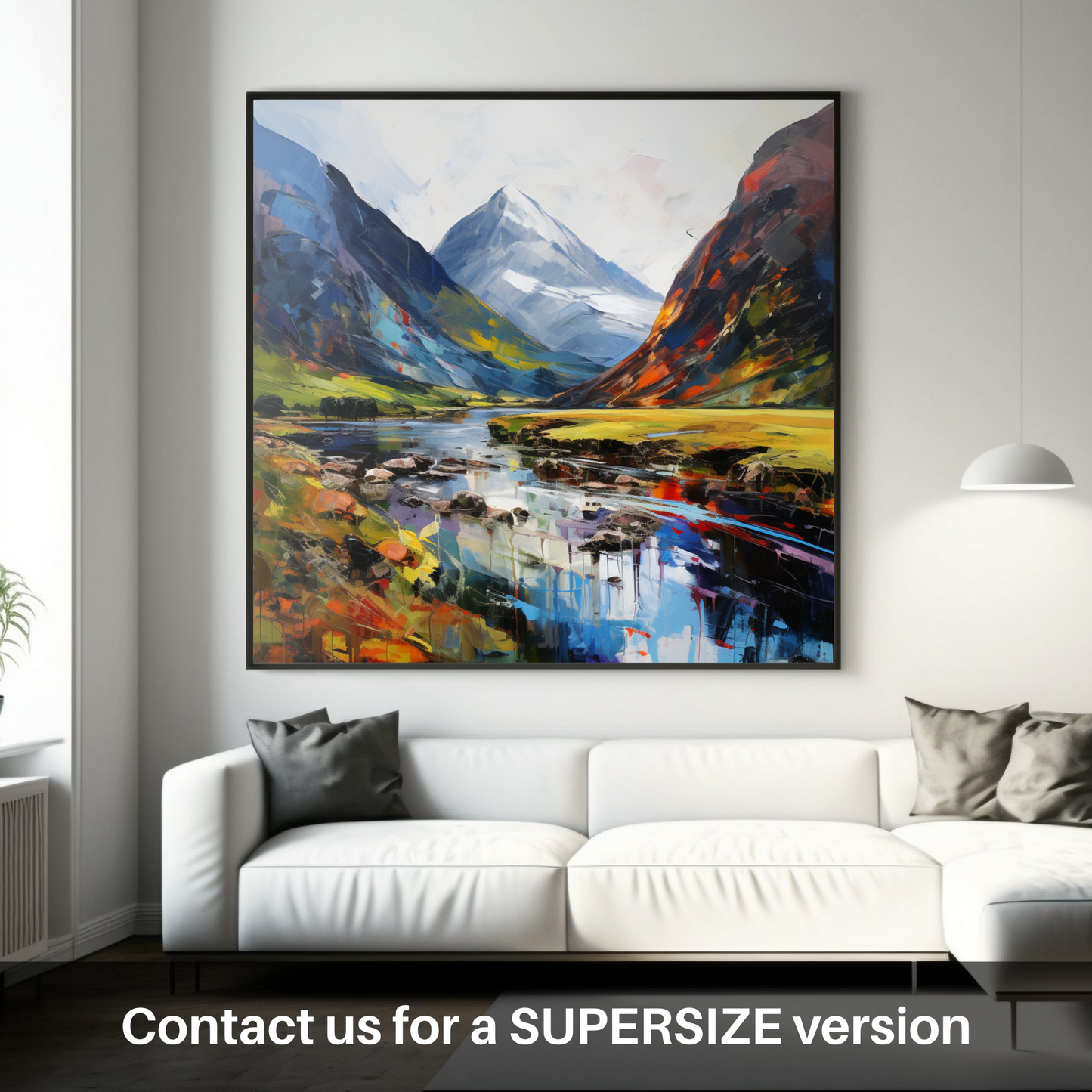 Painting and Art Print of Glencoe, Argyll and Bute. Expressionist Dance of Glencoe's Light and Shadow.