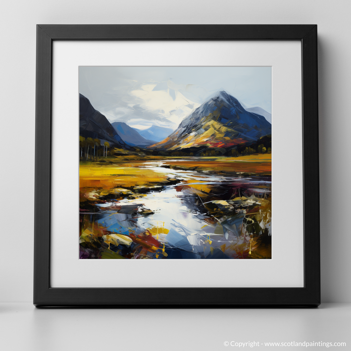 Art Print of Glencoe, Argyll and Bute with a black frame