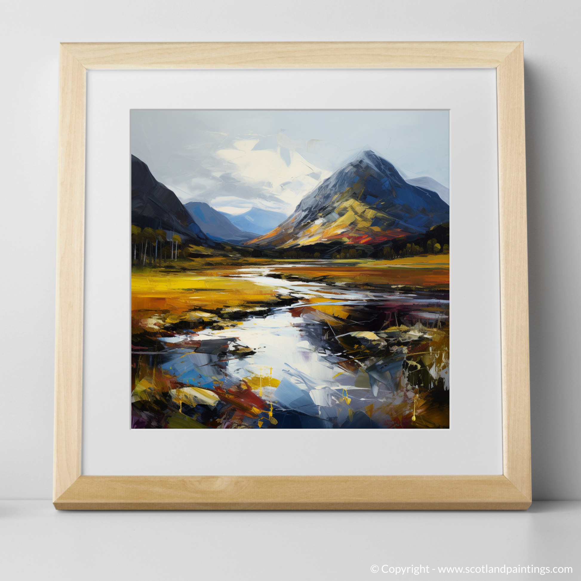 Art Print of Glencoe, Argyll and Bute with a natural frame