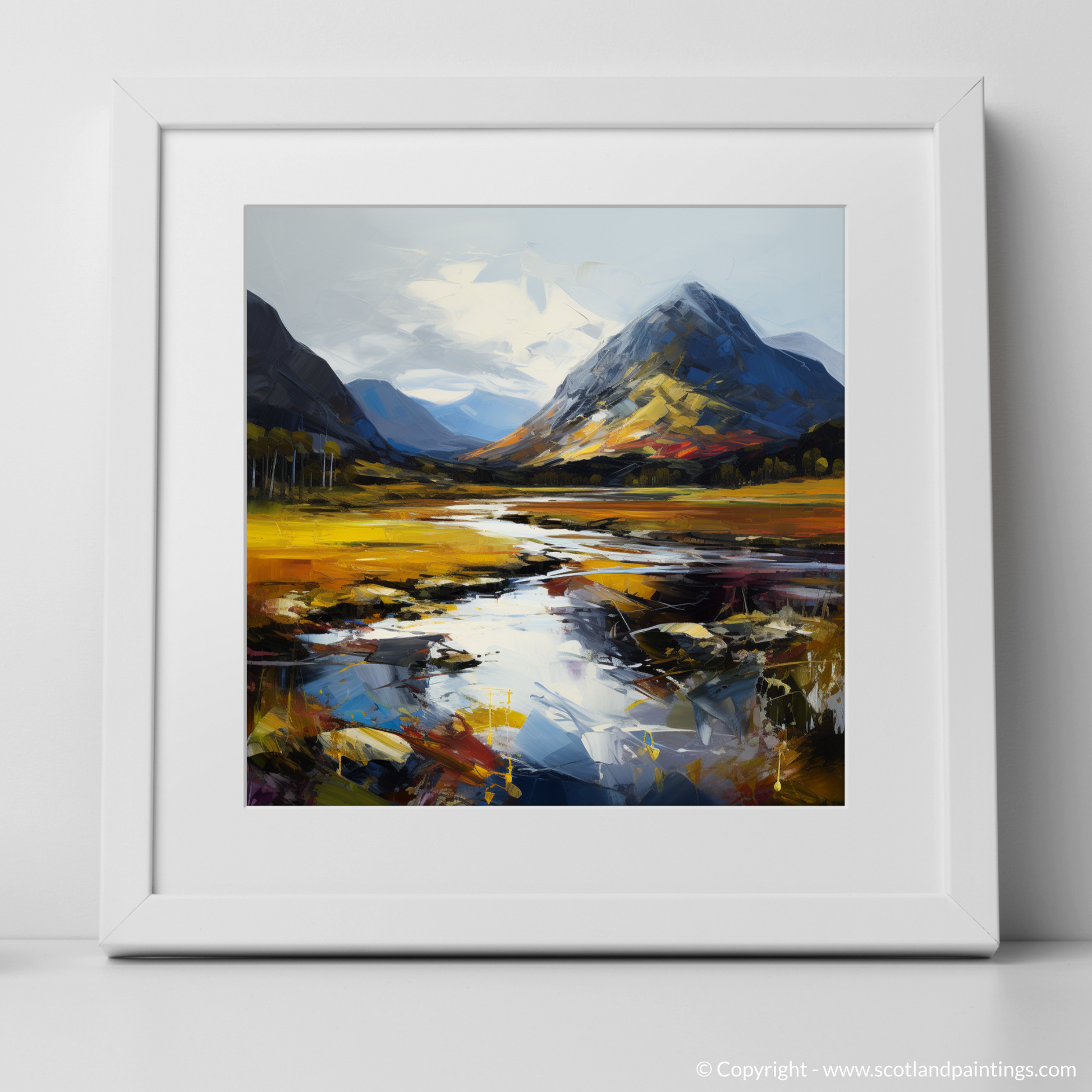 Art Print of Glencoe, Argyll and Bute with a white frame