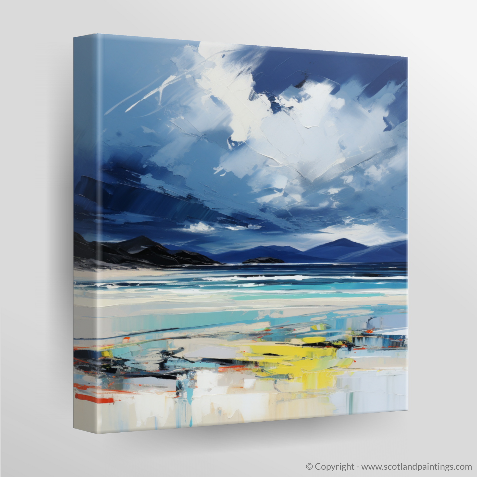 Canvas Print of Luskentyre Beach with a stormy sky