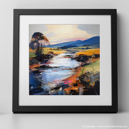 Art Print of River Nith, Dumfries and Galloway with a black frame