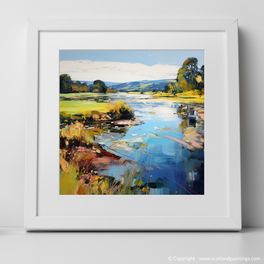 Art Print of River Nith, Dumfries and Galloway with a white frame