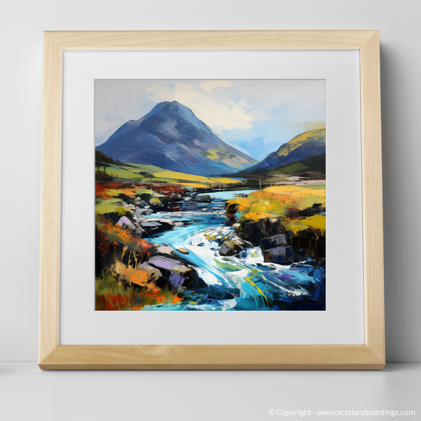 Art Print of Glen Sannox, Isle of Arran with a natural frame