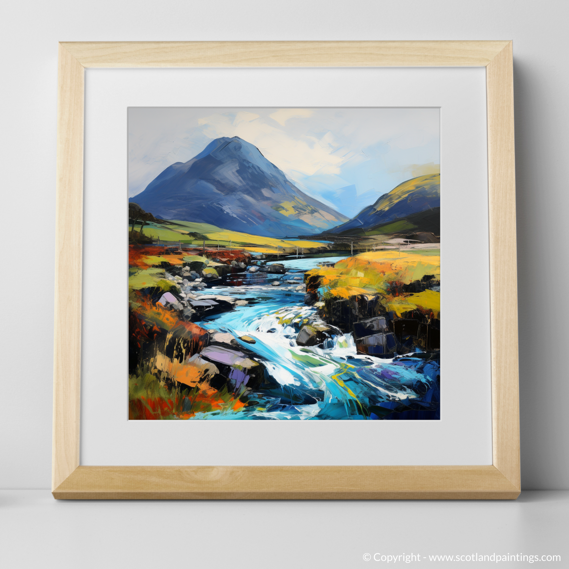 Art Print of Glen Sannox, Isle of Arran with a natural frame