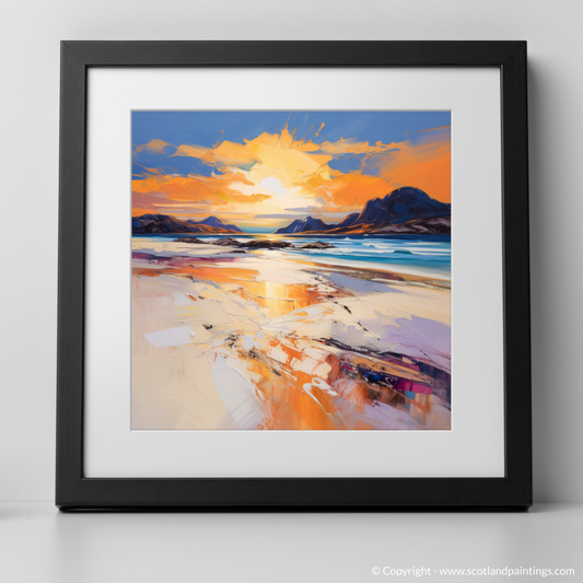 Painting and Art Print of Mellon Udrigle Beach at golden hour. Golden Hour at Mellon Udrigle Beach.