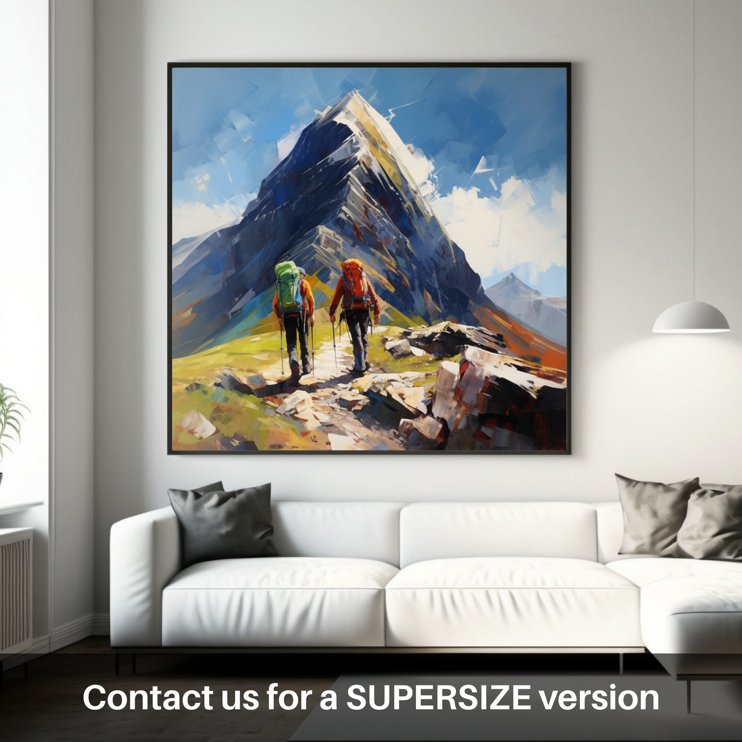 Huge supersize print of Hikers at Buachaille summit in Glencoe