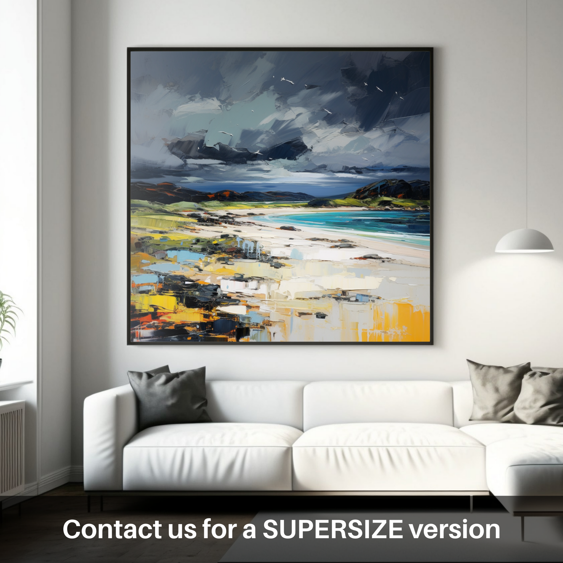 Huge supersize print of Arisaig Beach with a stormy sky