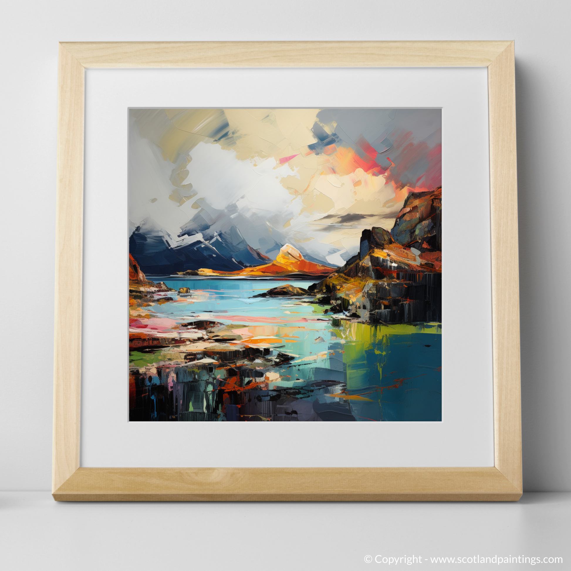 Art Print of Isle of Skye's smaller isles, Inner Hebrides with a natural frame