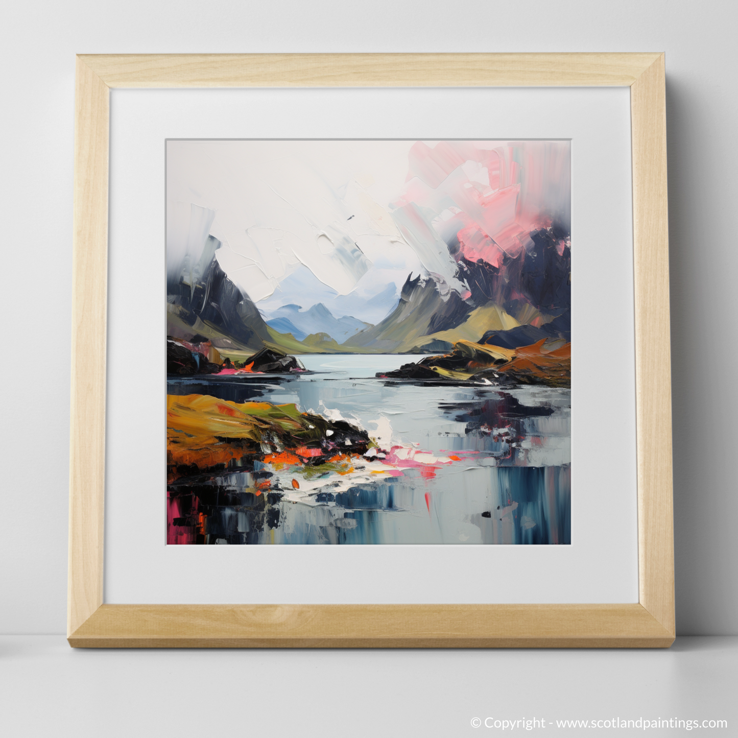 Art Print of Isle of Skye's smaller isles, Inner Hebrides with a natural frame