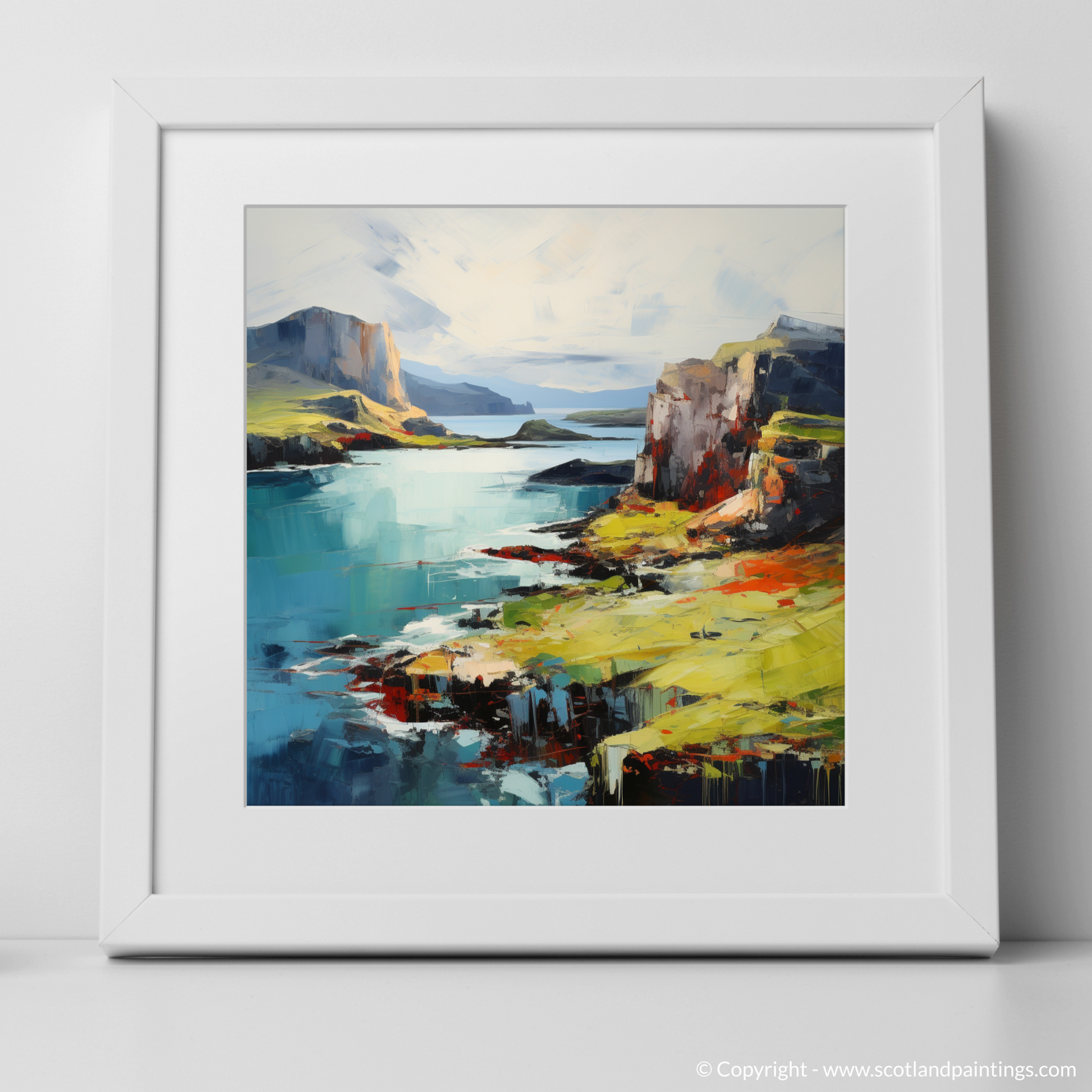 Art Print of Isle of Skye's smaller isles, Inner Hebrides with a white frame