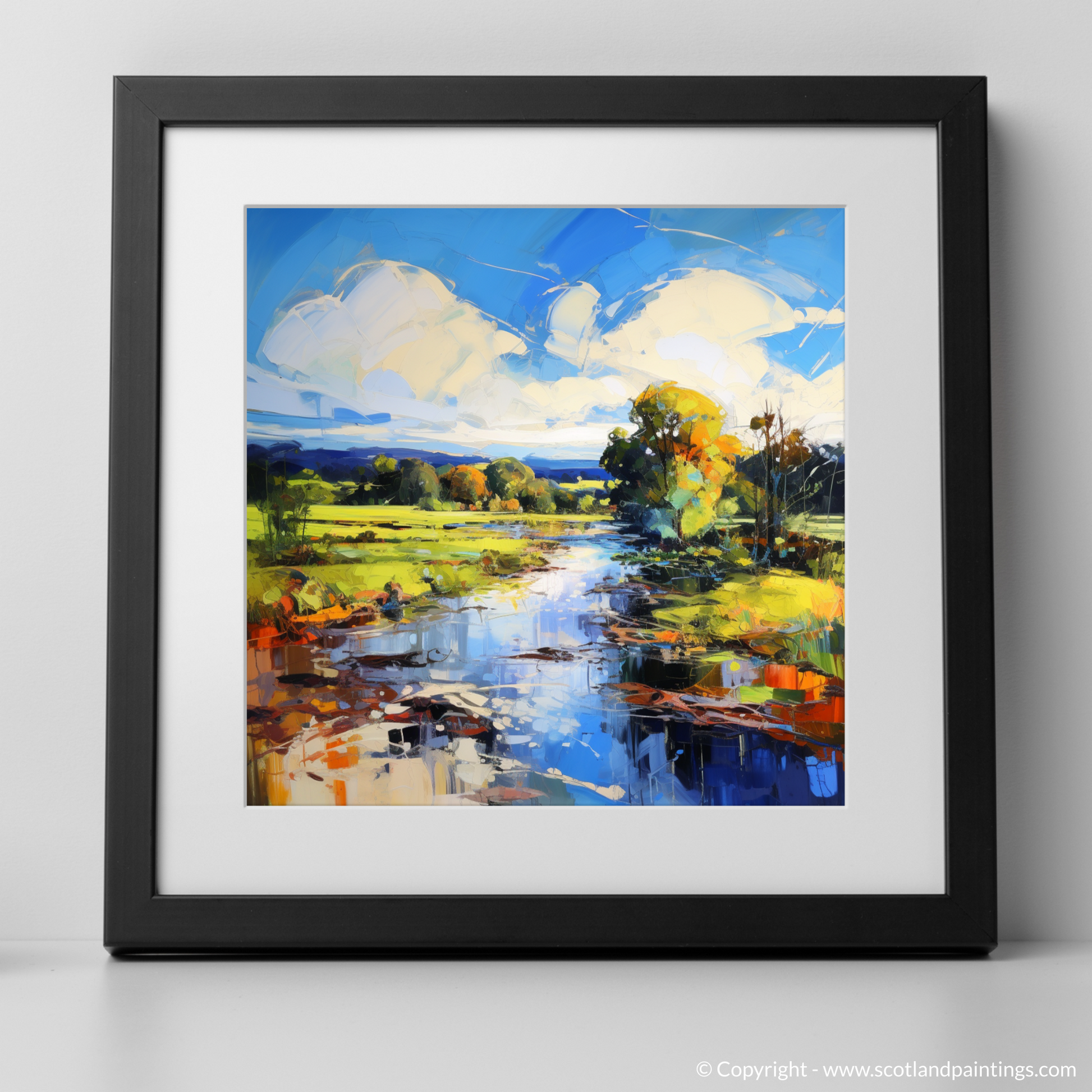 Art Print of River Leven, West Dunbartonshire with a black frame