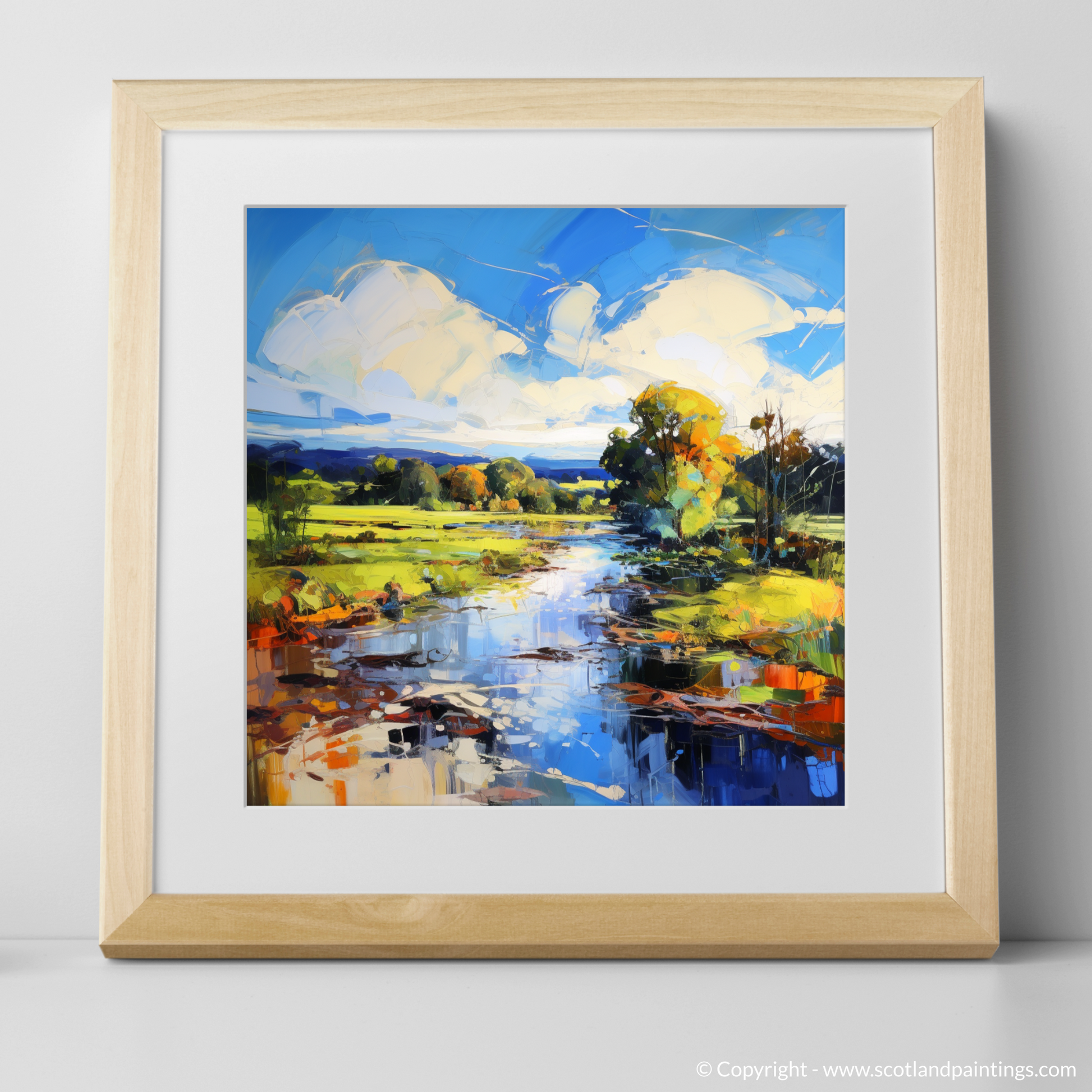 Art Print of River Leven, West Dunbartonshire with a natural frame