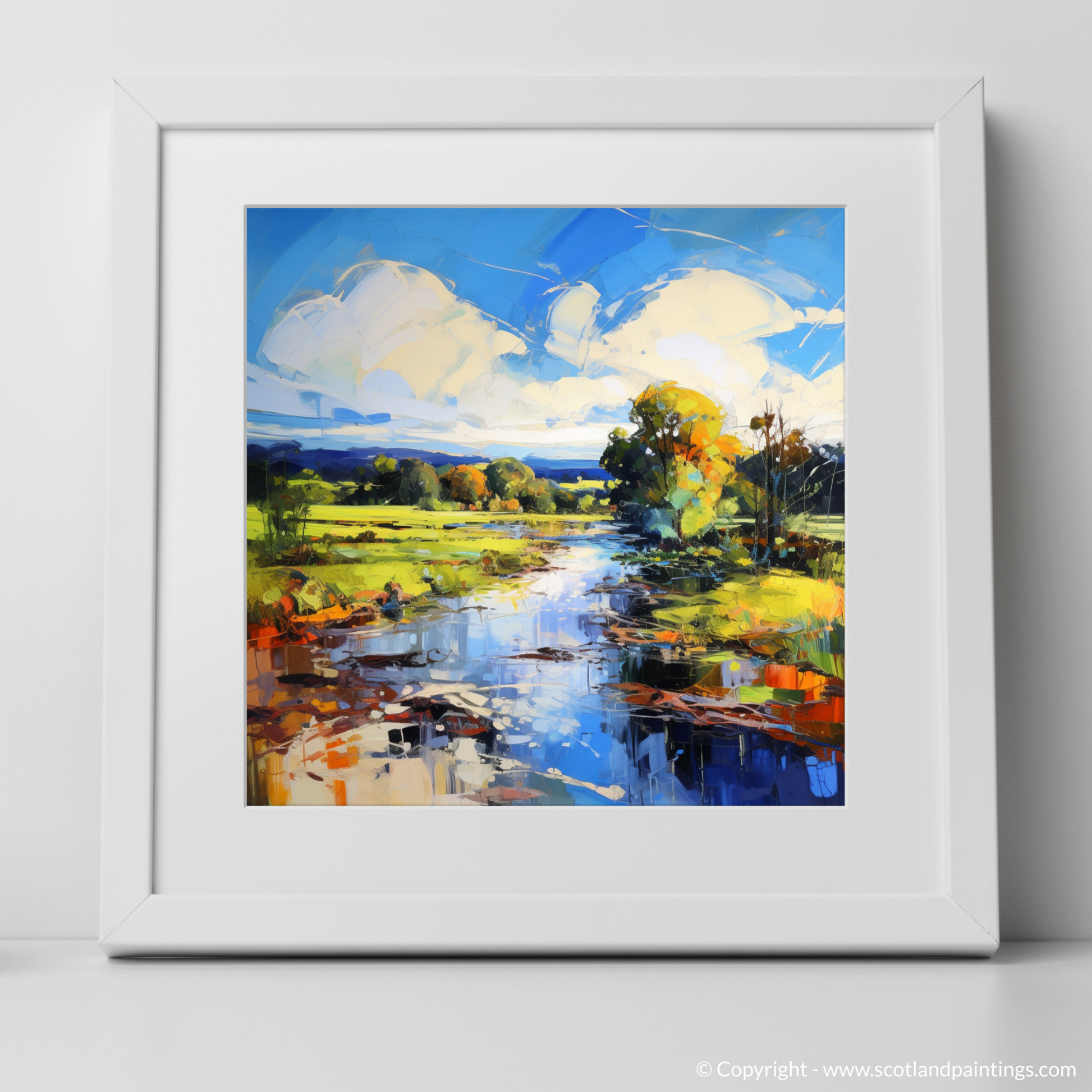 Art Print of River Leven, West Dunbartonshire with a white frame