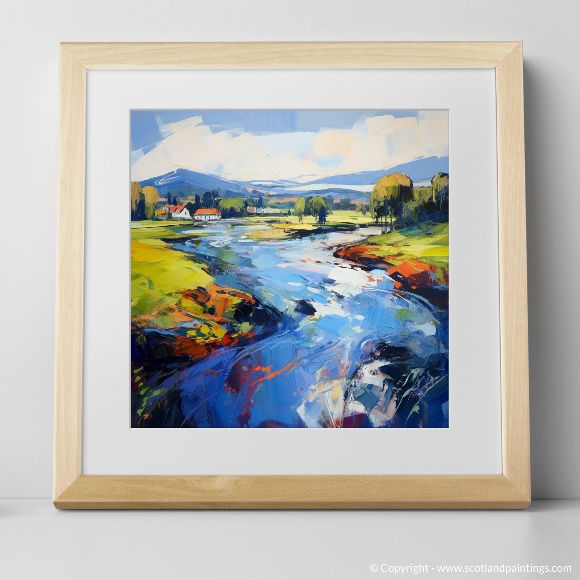 Art Print of River Leven, West Dunbartonshire with a natural frame