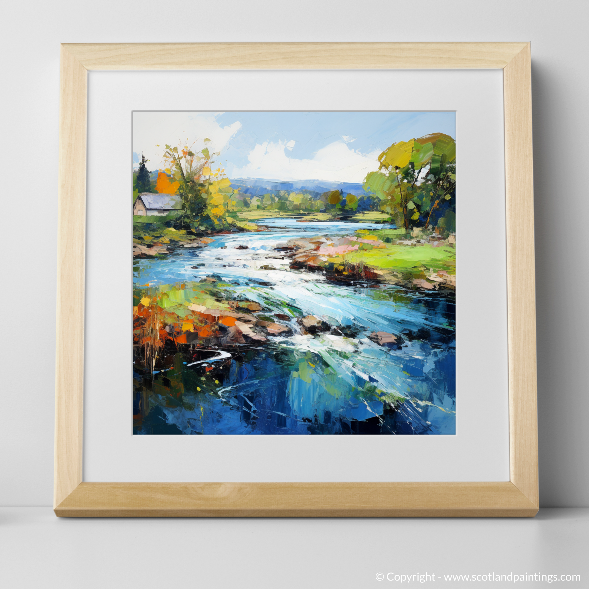 Art Print of River Leven, West Dunbartonshire with a natural frame