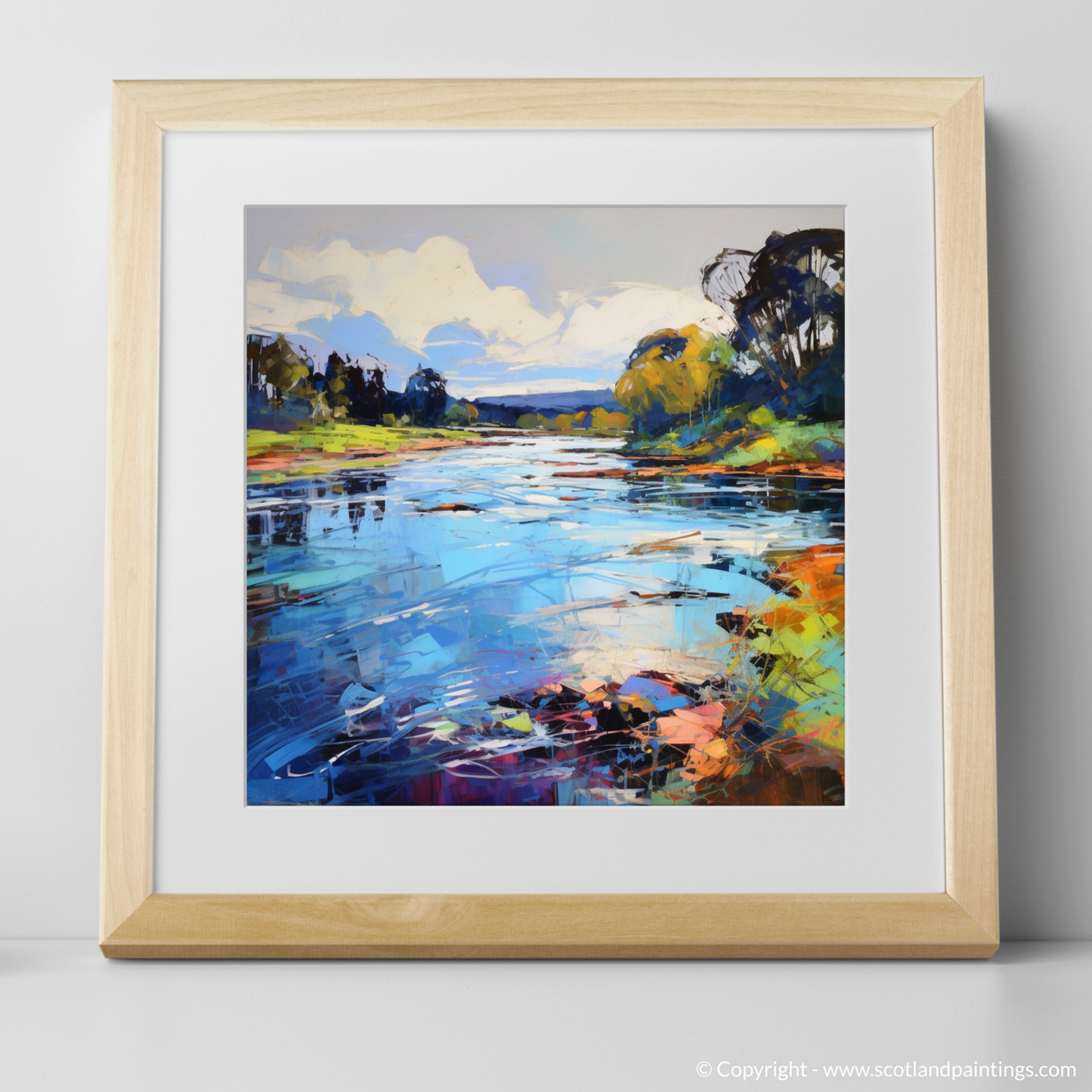 Art Print of River Leven, West Dunbartonshire with a natural frame