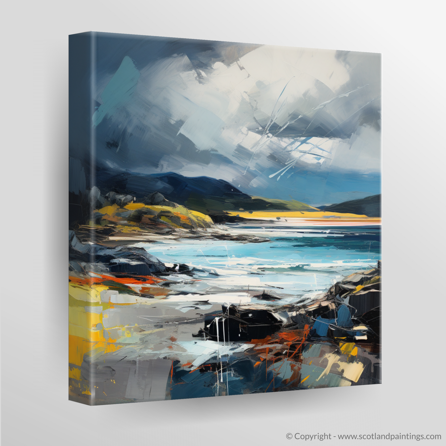 Canvas Print of Ardtun Bay with a stormy sky