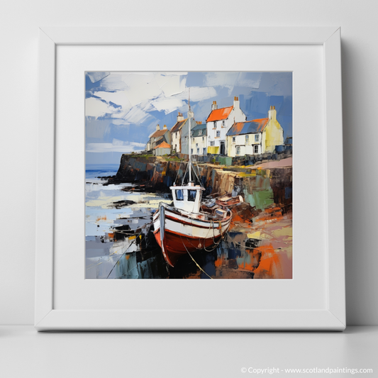 Art Print of Crail Harbour, Fife with a white frame