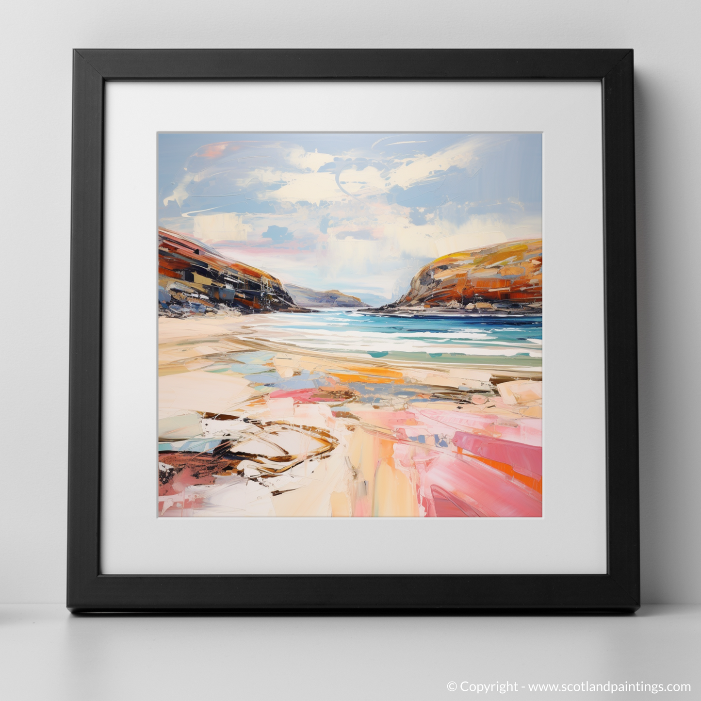 Painting and Art Print of Sandwood Bay, Sutherland. Wild Rush of Sandwood Bay.