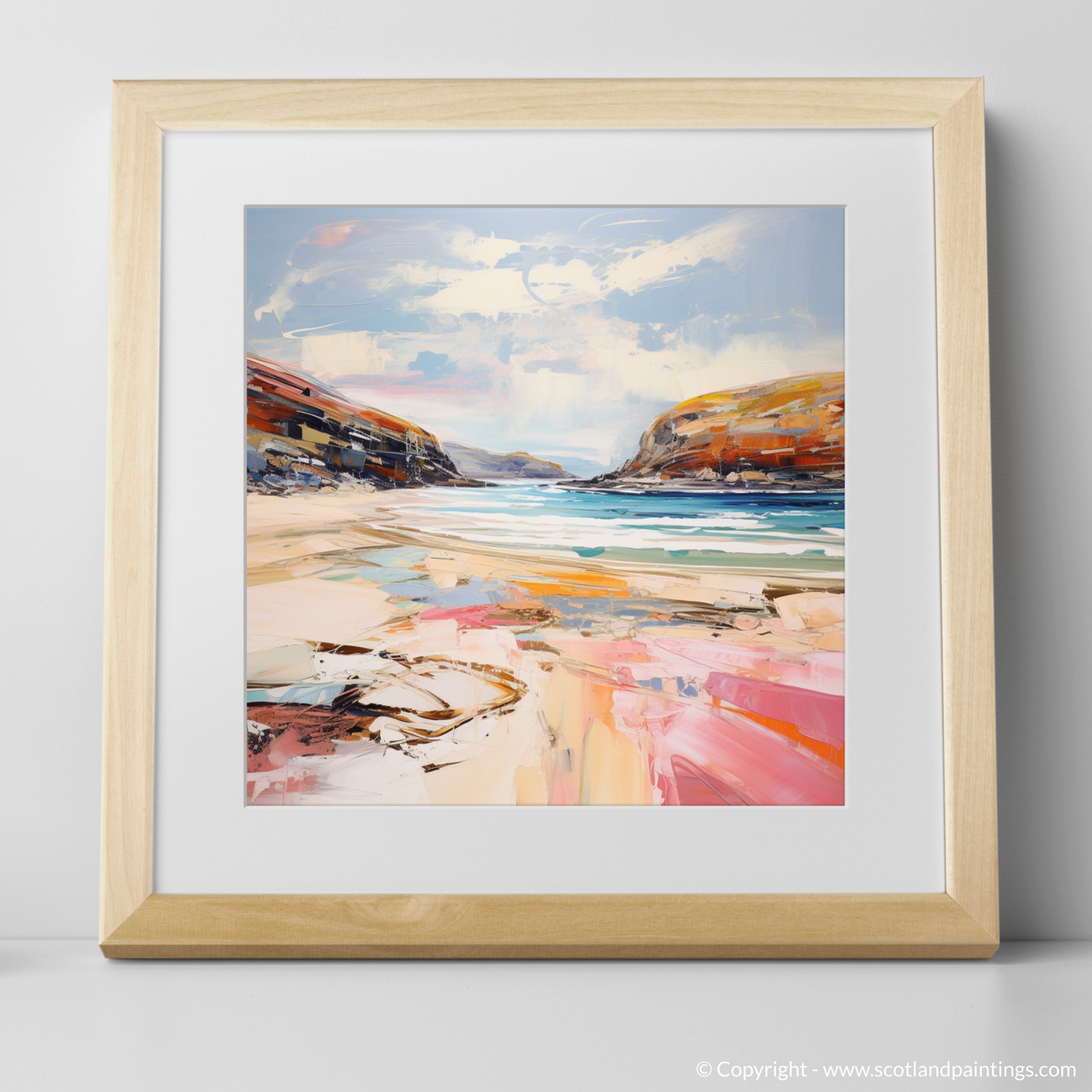 Painting and Art Print of Sandwood Bay, Sutherland. Wild Rush of Sandwood Bay.