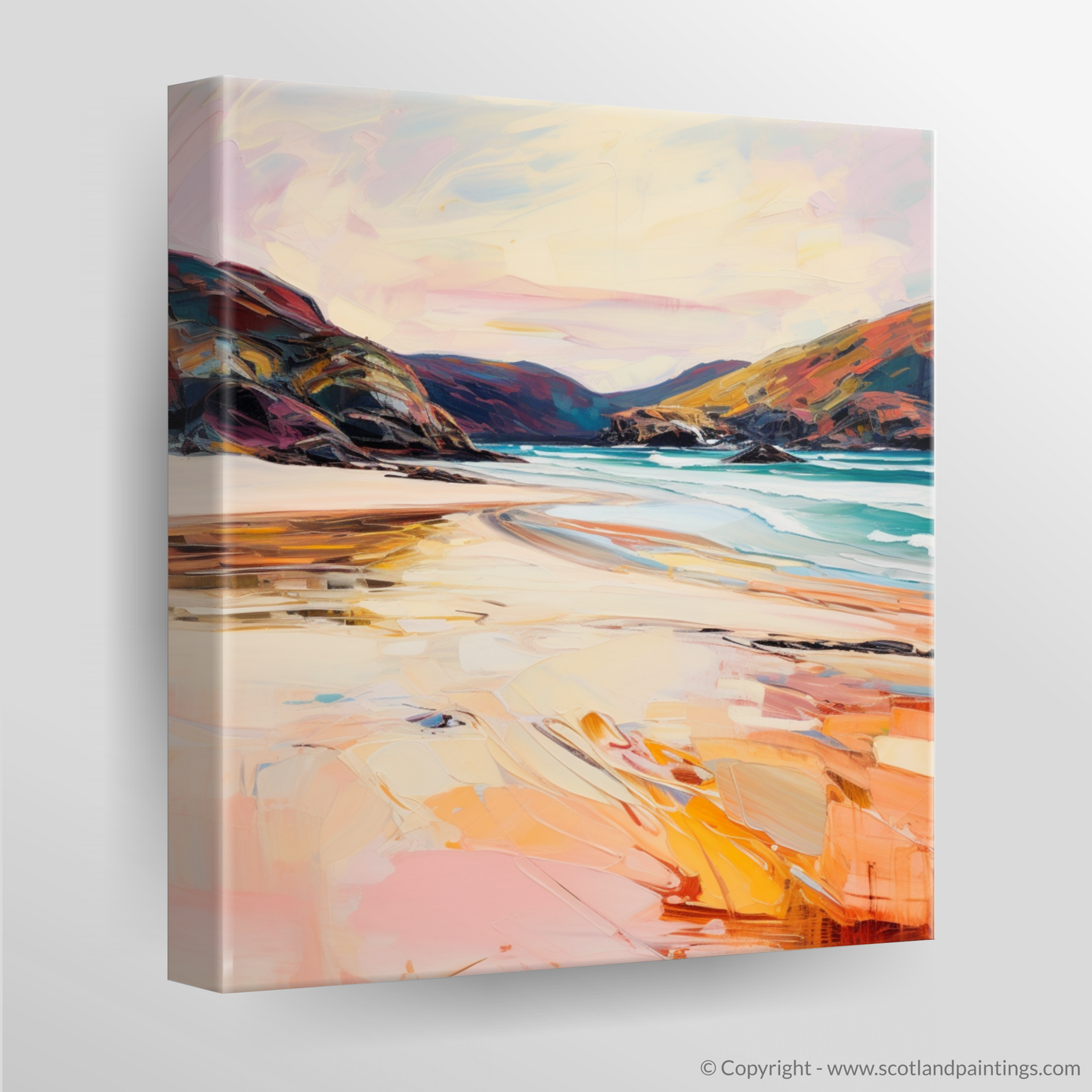 Painting and Art Print of Sandwood Bay, Sutherland. Wild Embrace of Sandwood Bay.