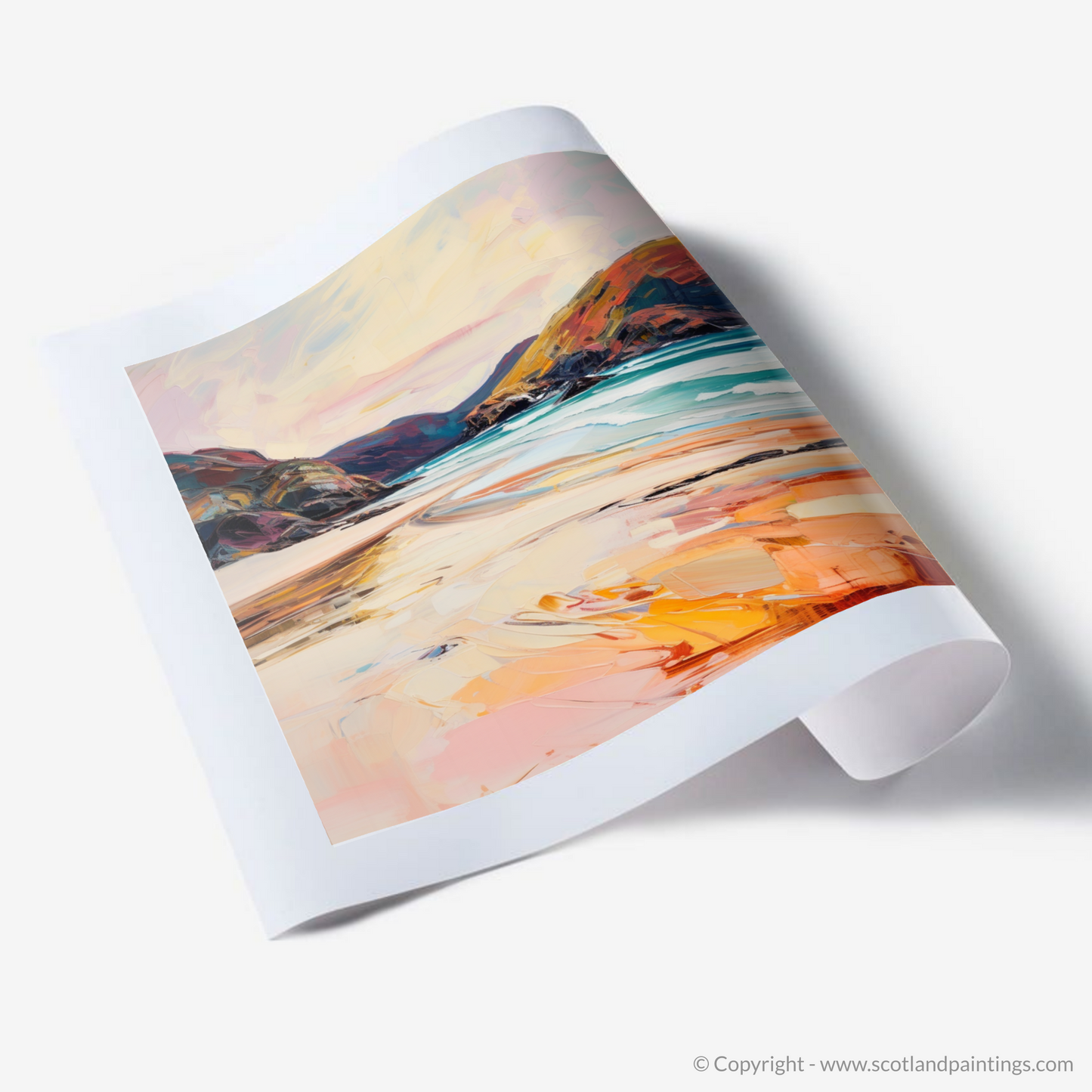 Painting and Art Print of Sandwood Bay, Sutherland. Wild Embrace of Sandwood Bay.