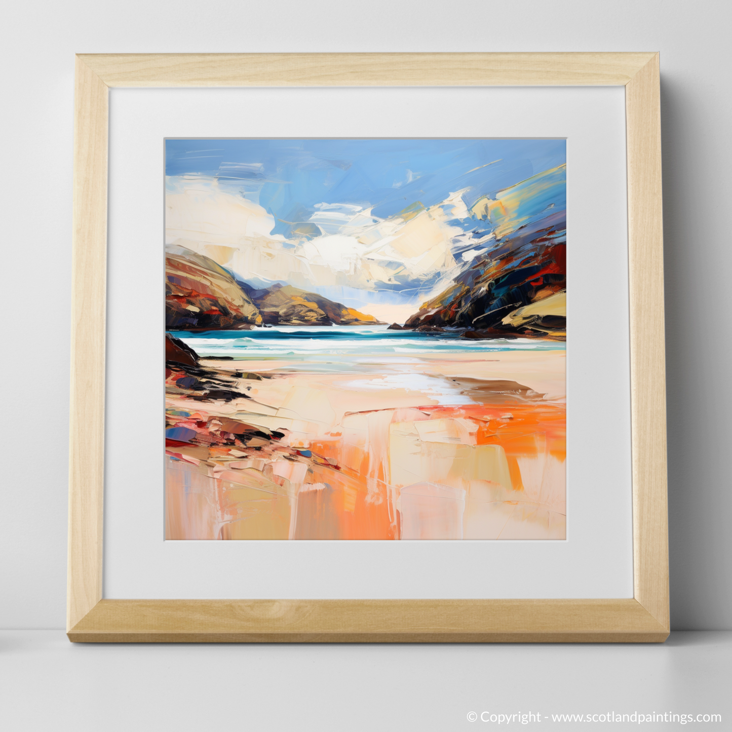 Art Print of Sandwood Bay, Sutherland with a natural frame