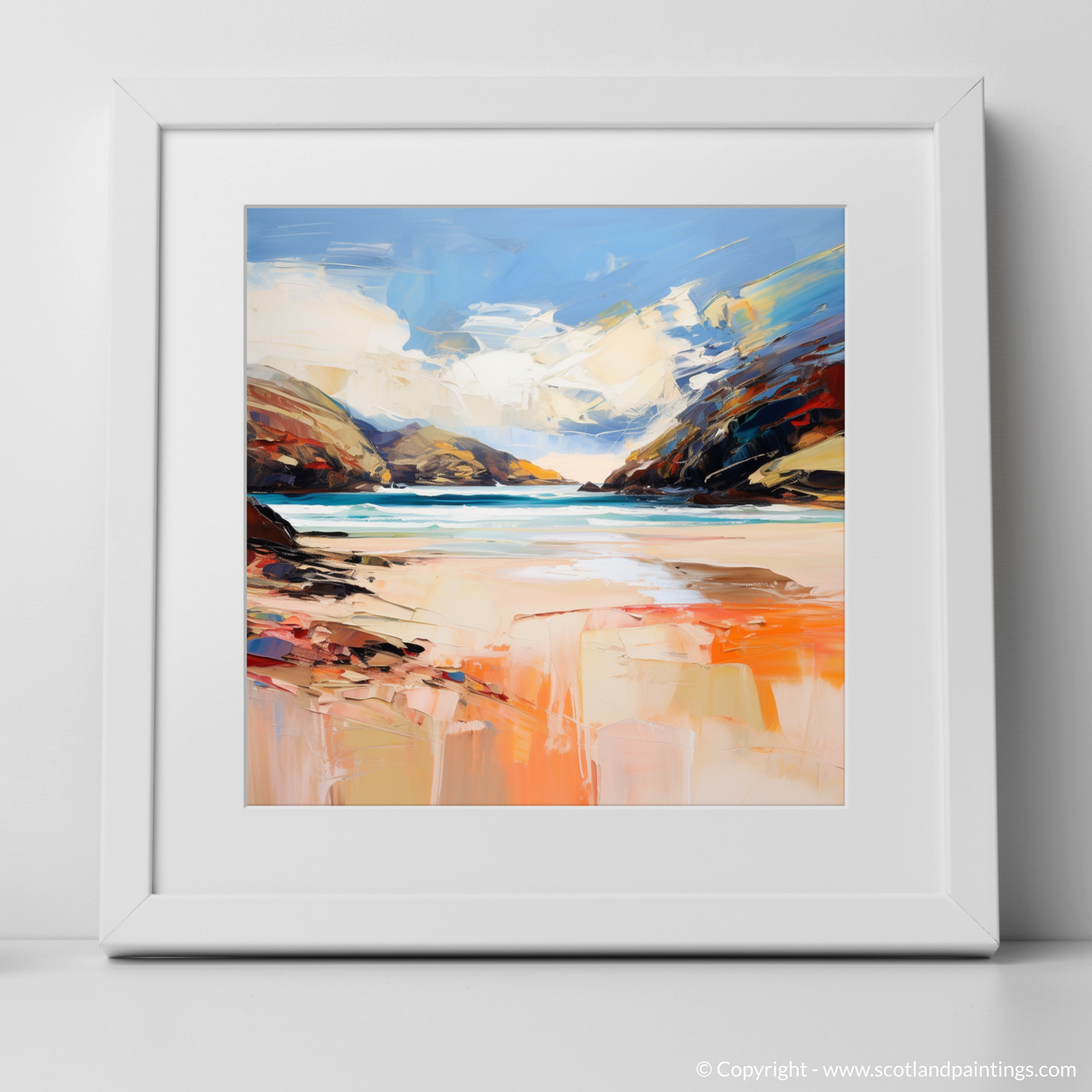 Art Print of Sandwood Bay, Sutherland with a white frame