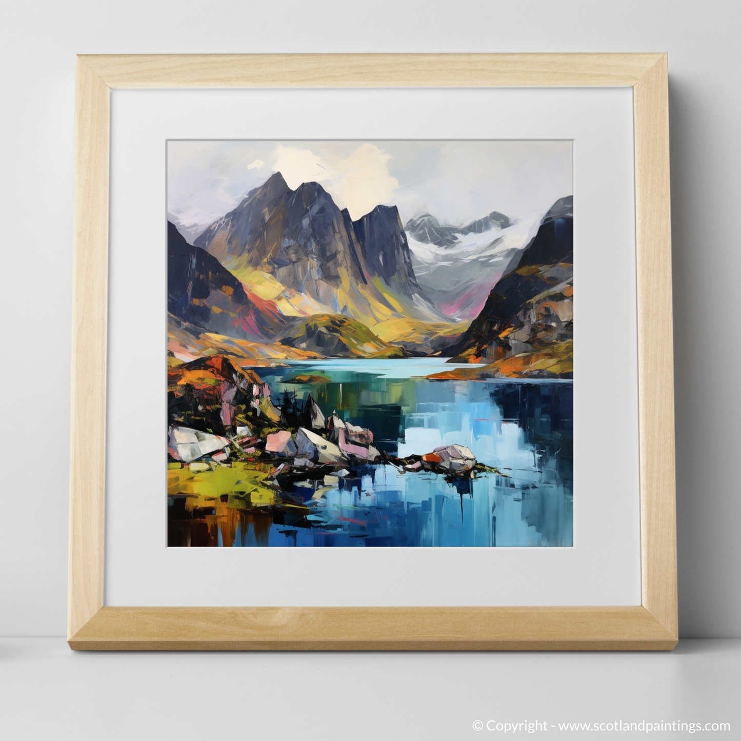 Art Print of Loch Coruisk, Isle of Skye with a natural frame