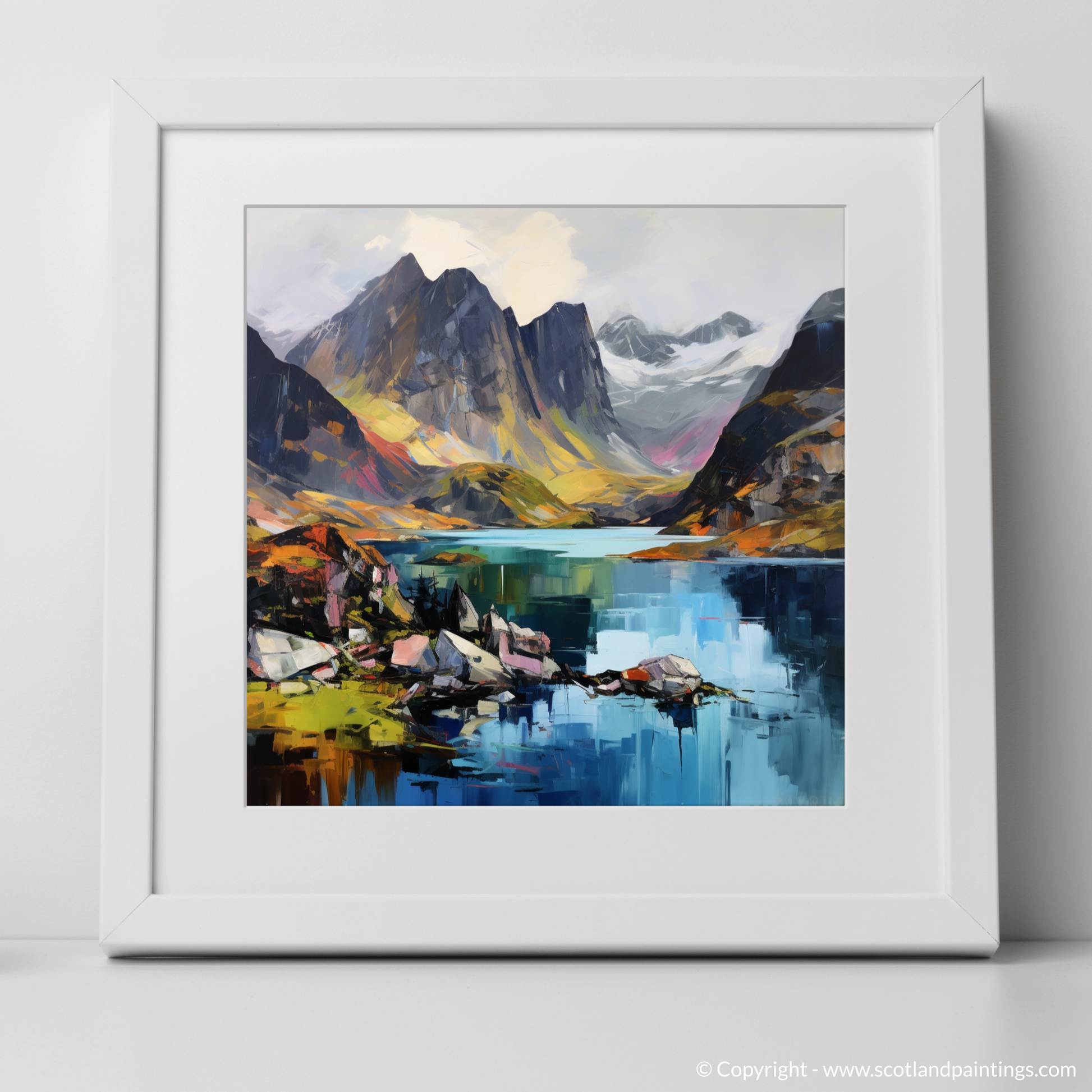 Art Print of Loch Coruisk, Isle of Skye with a white frame