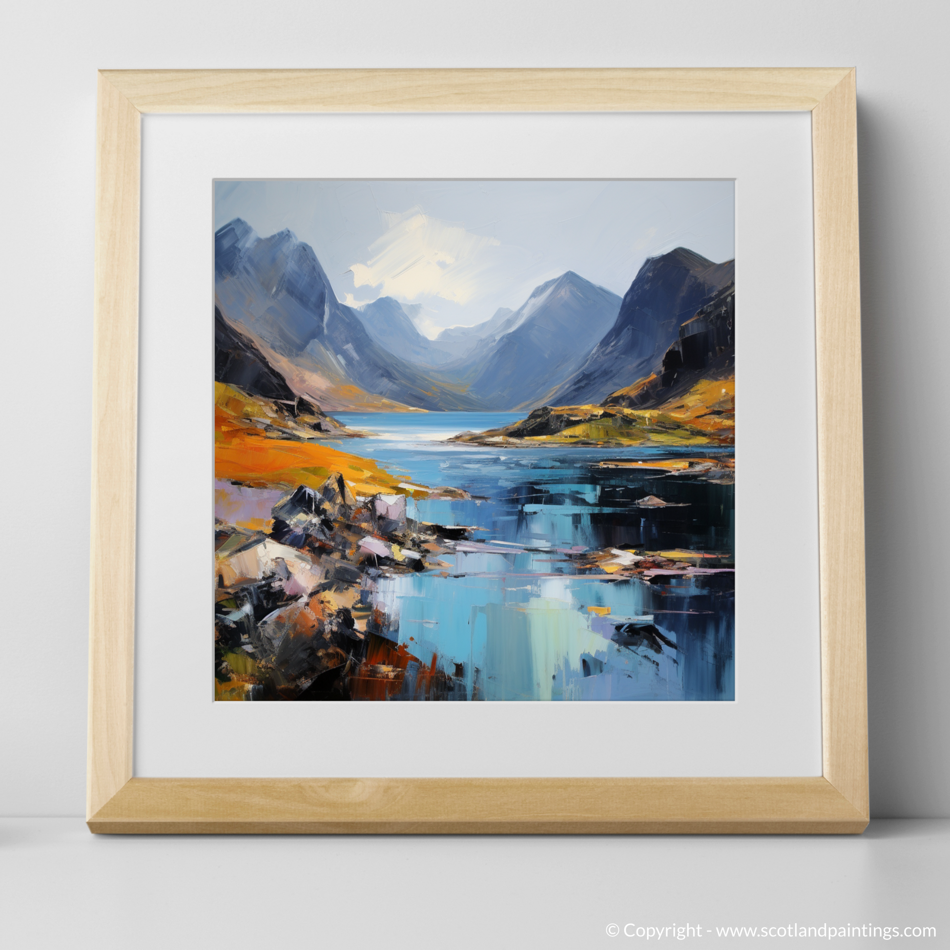 Art Print of Loch Coruisk, Isle of Skye with a natural frame