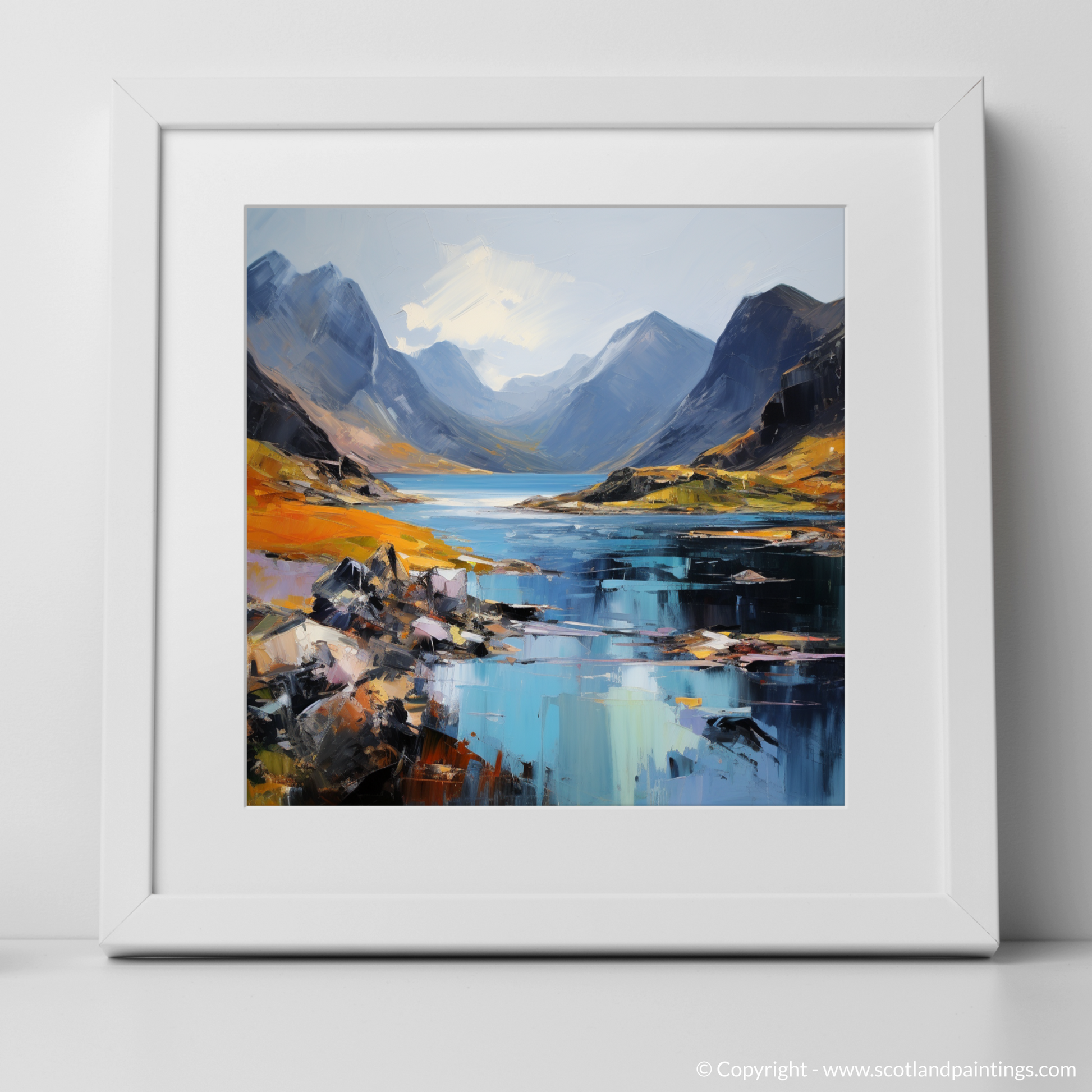 Art Print of Loch Coruisk, Isle of Skye with a white frame