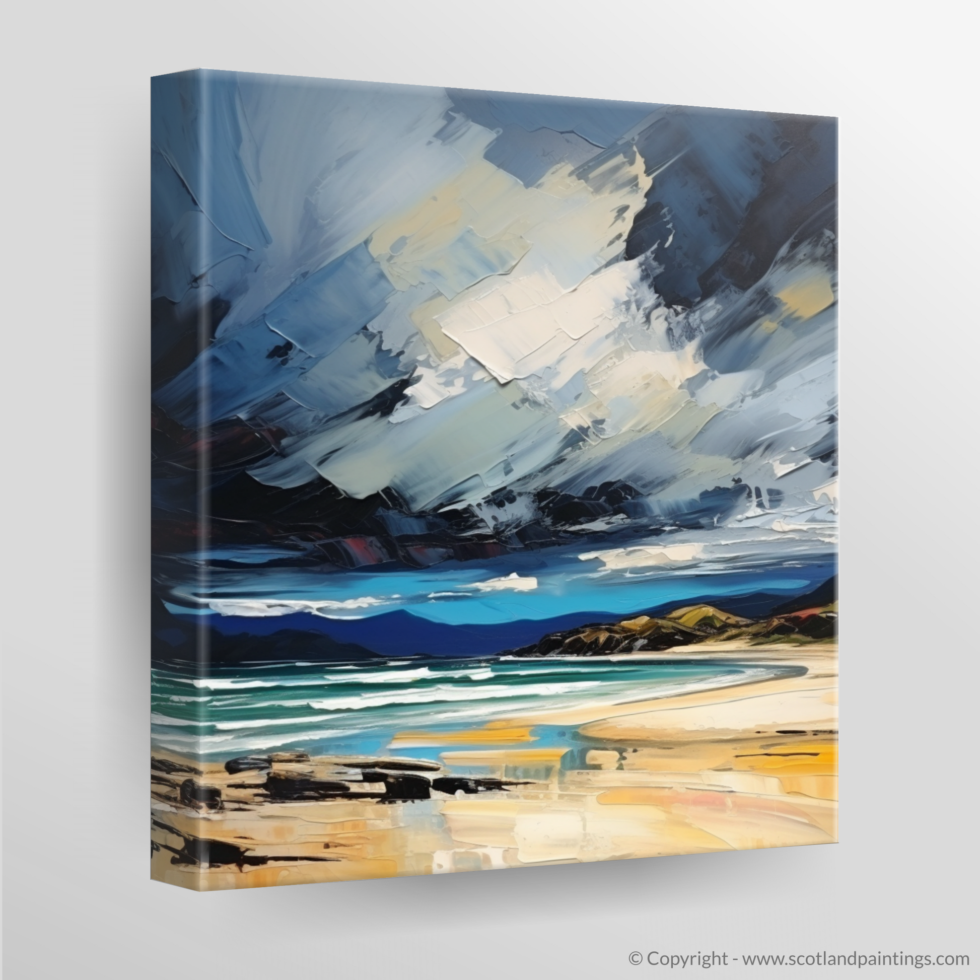 Canvas Print of Scarista Beach with a stormy sky