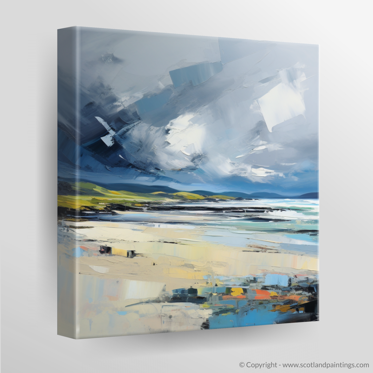 Canvas Print of Scarista Beach with a stormy sky