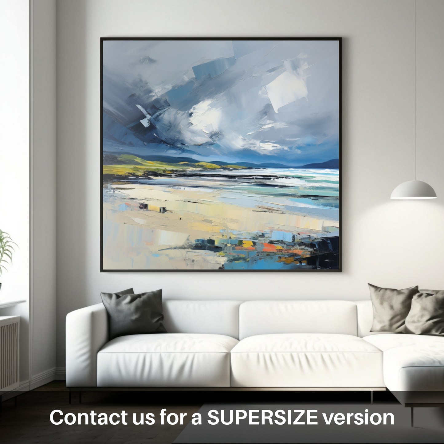 Huge supersize print of Scarista Beach with a stormy sky
