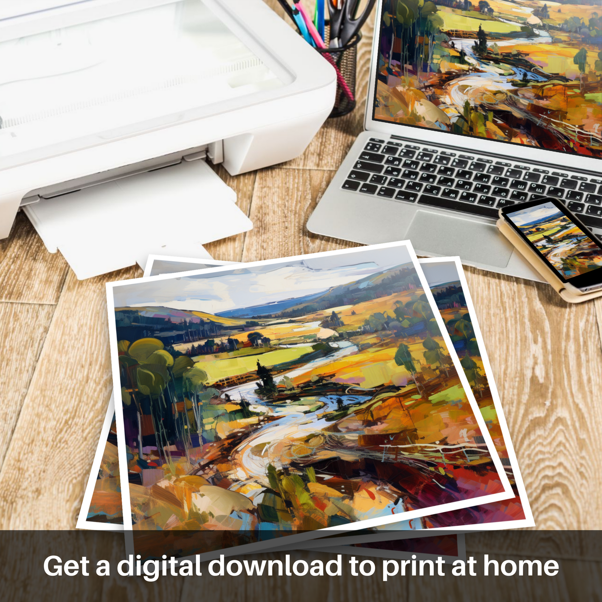 Downloadable and printable picture of Glen Tanar, Aberdeenshire