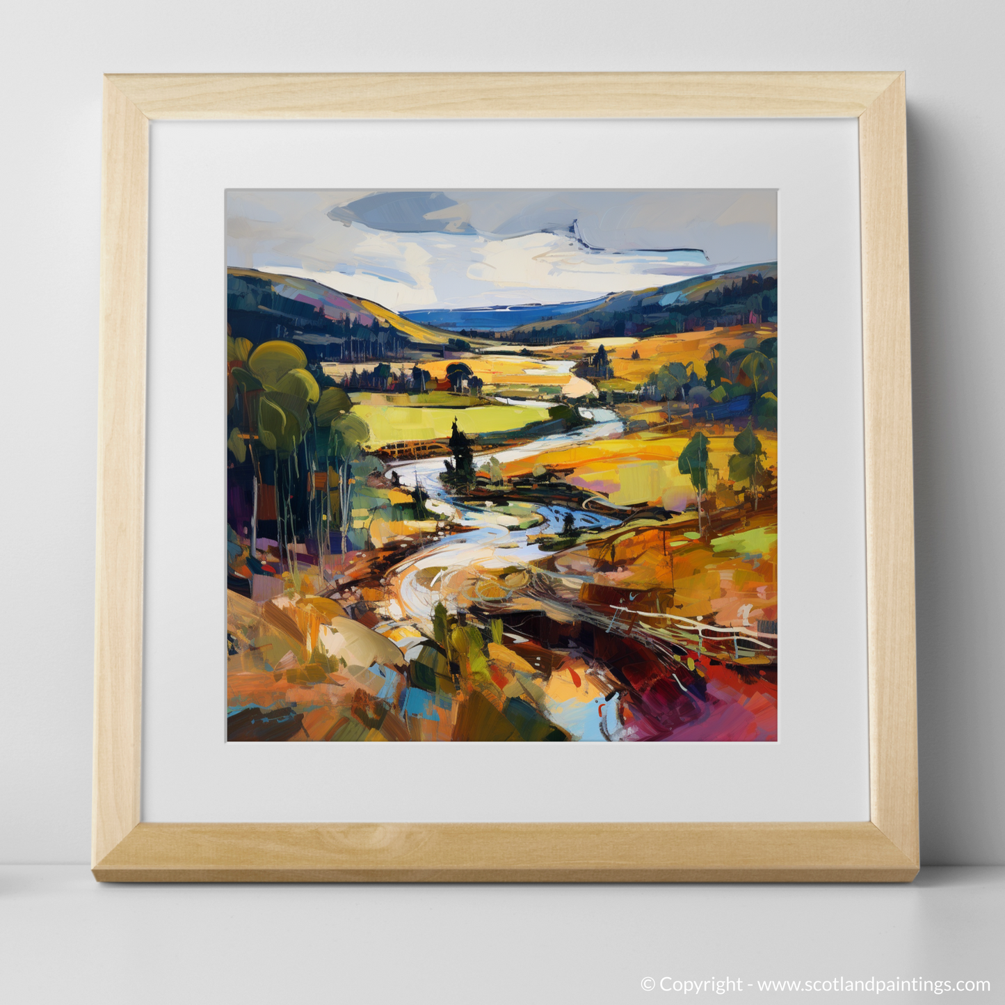 Art Print of Glen Tanar, Aberdeenshire with a natural frame