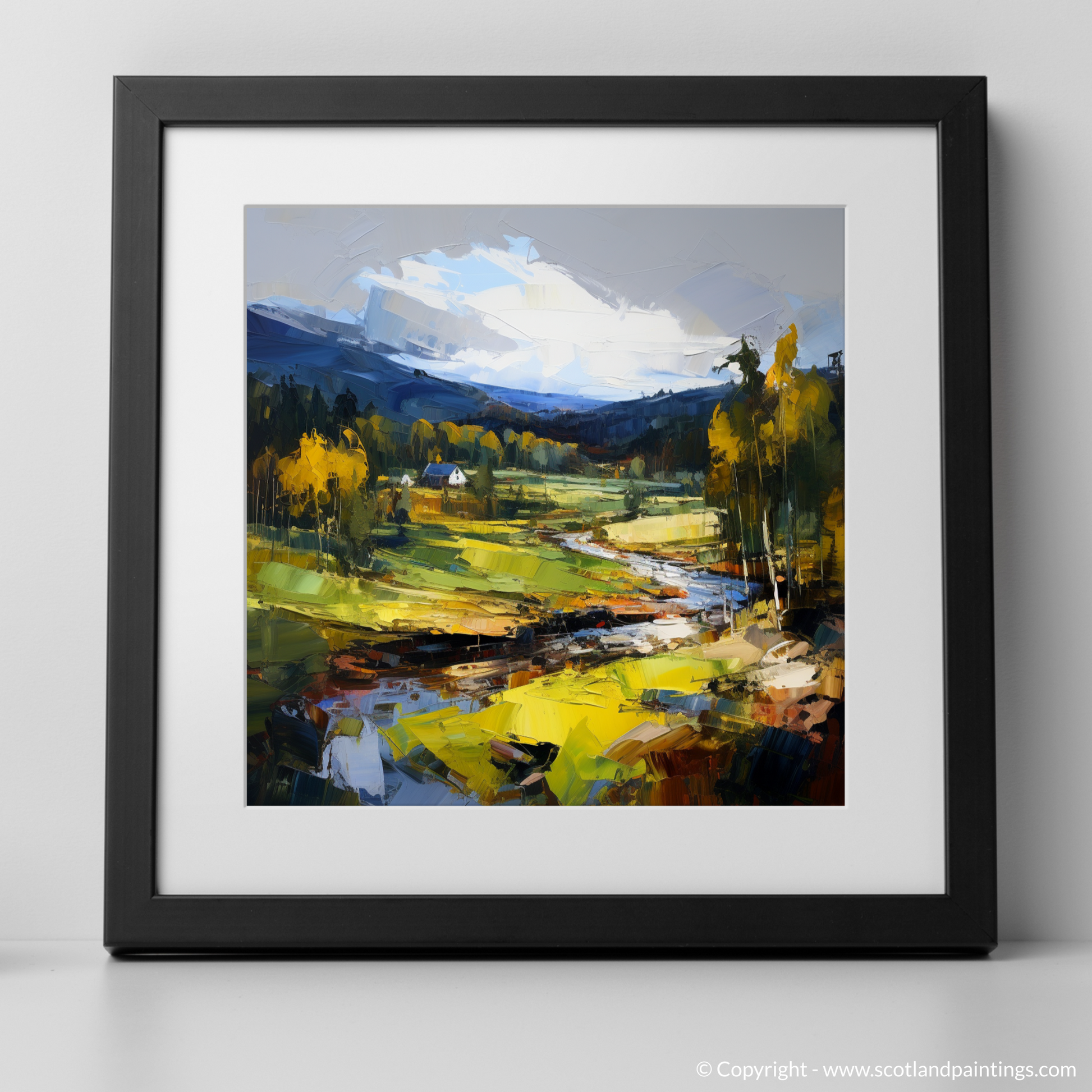 Art Print of Glen Tanar, Aberdeenshire with a black frame