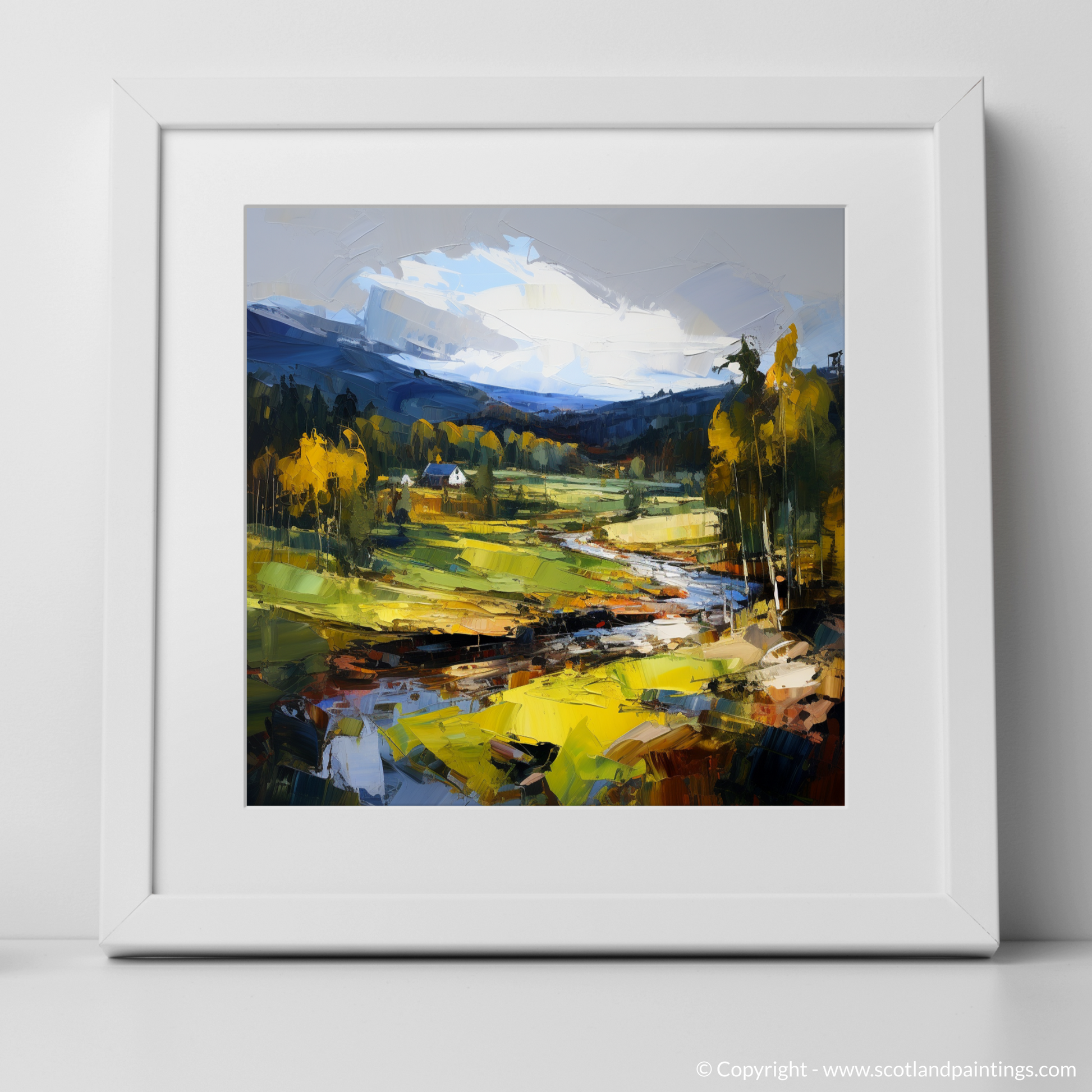 Art Print of Glen Tanar, Aberdeenshire with a white frame