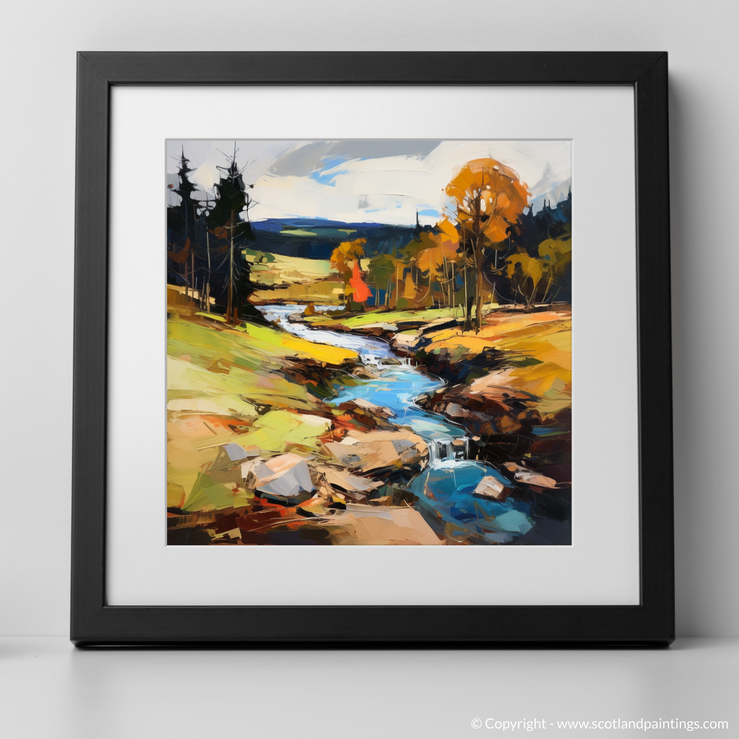 Art Print of Glen Tanar, Aberdeenshire with a black frame