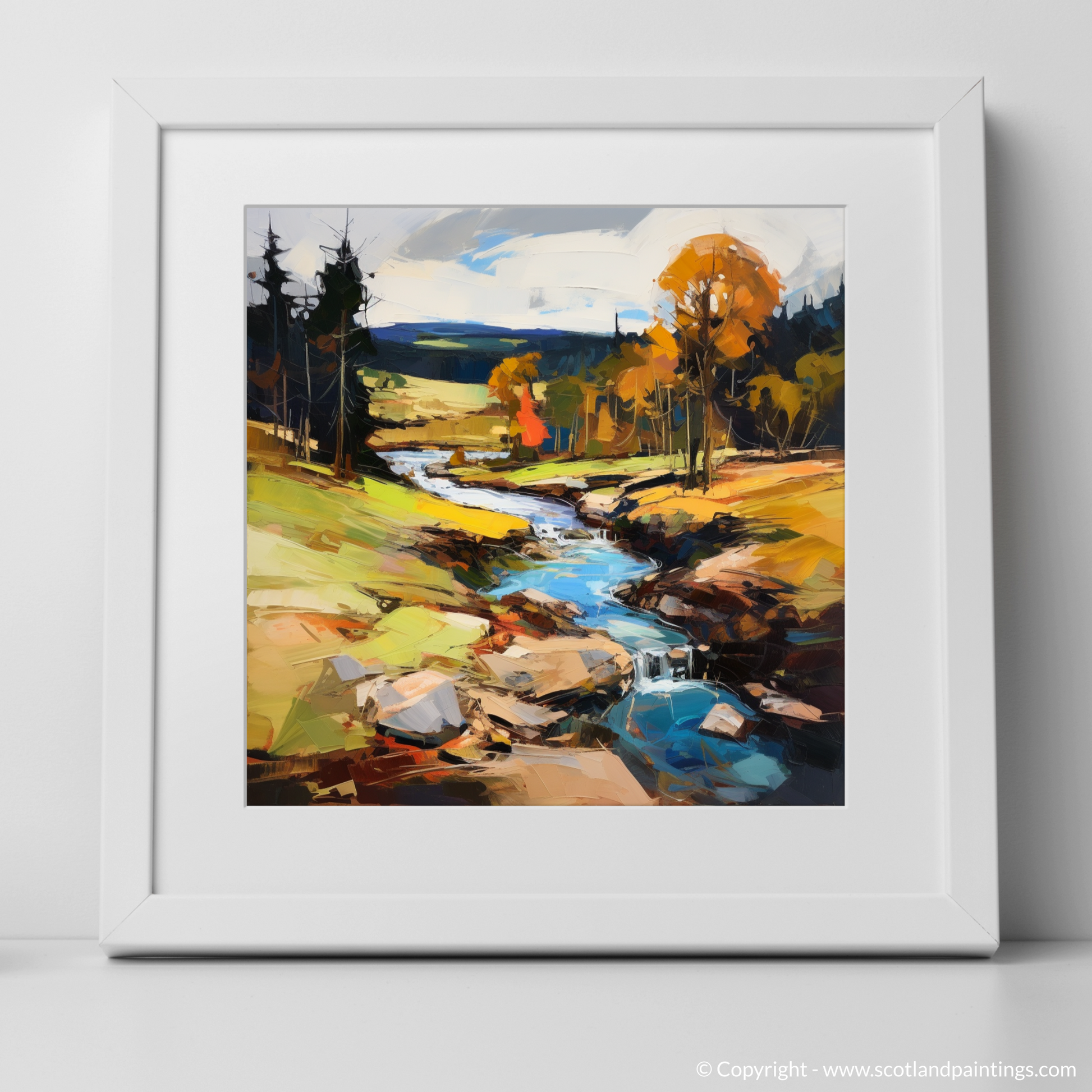 Art Print of Glen Tanar, Aberdeenshire with a white frame