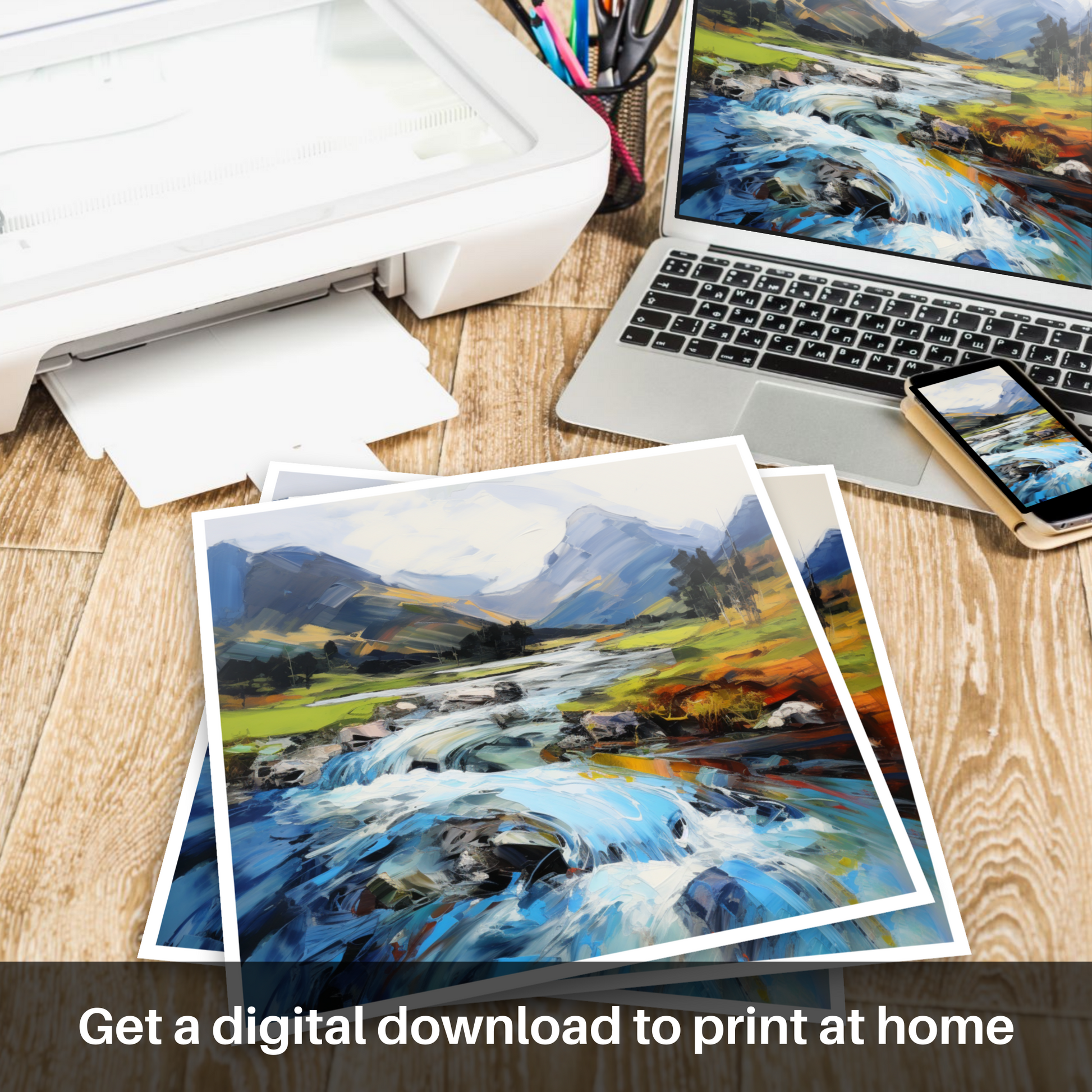 Downloadable and printable picture of River Coe, Glencoe, Highlands