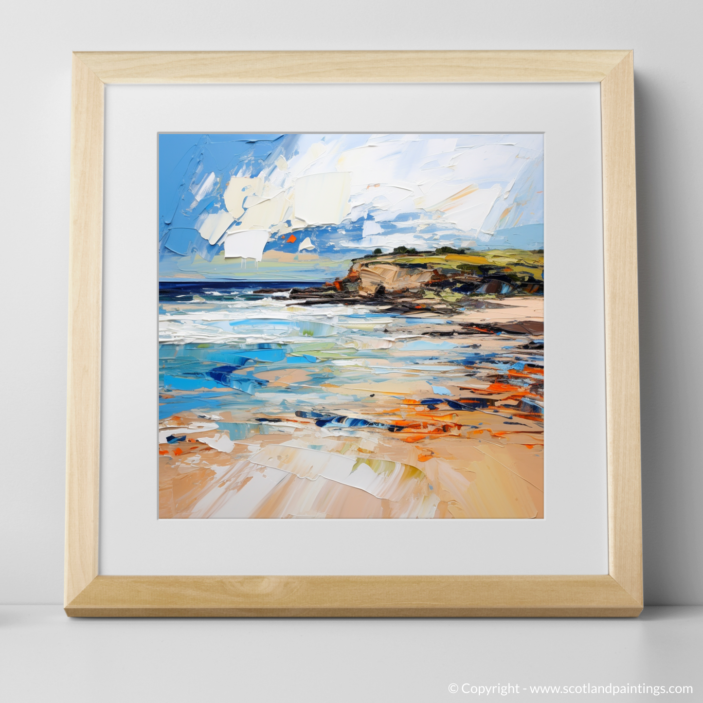 Art Print of West Sands, St Andrews with a natural frame