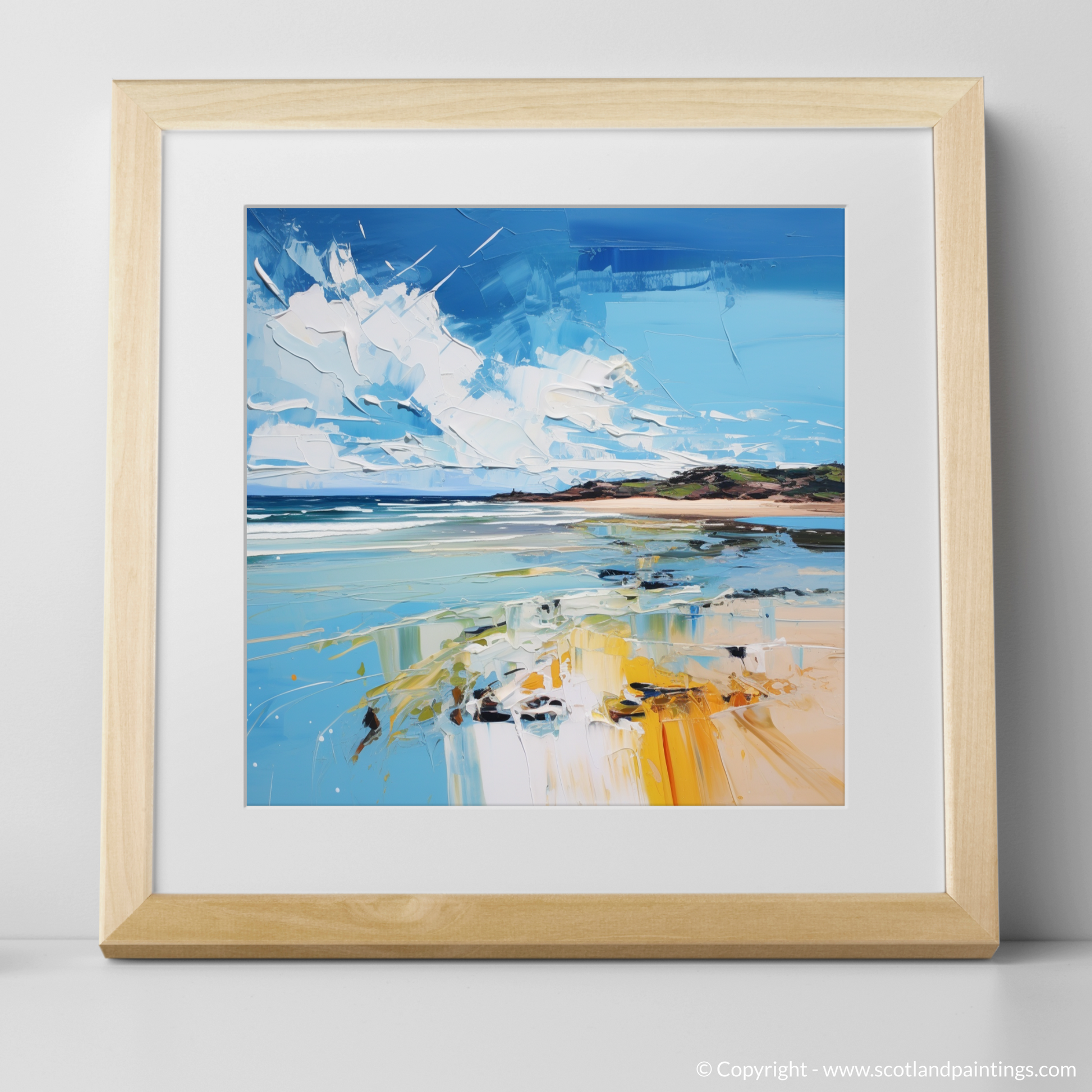 Art Print of West Sands, St Andrews with a natural frame