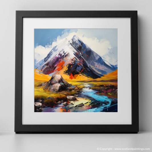 Art Print of Stob Coire Raineach (Buachaille Etive Beag) with a black frame