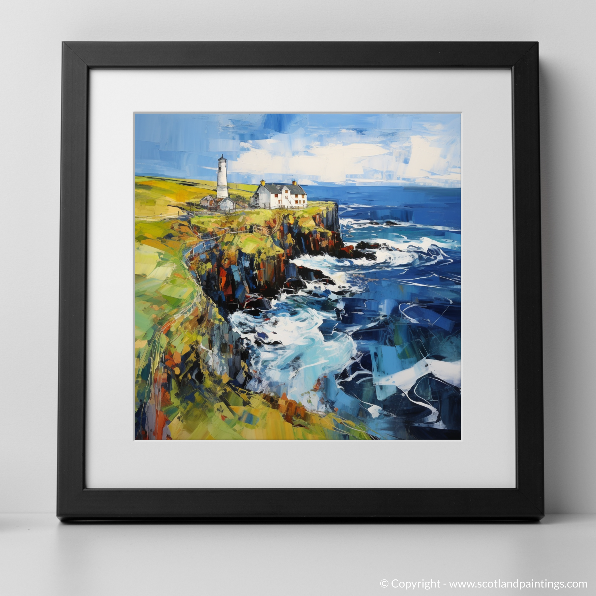 Art Print of Shetland, North of mainland Scotland with a black frame