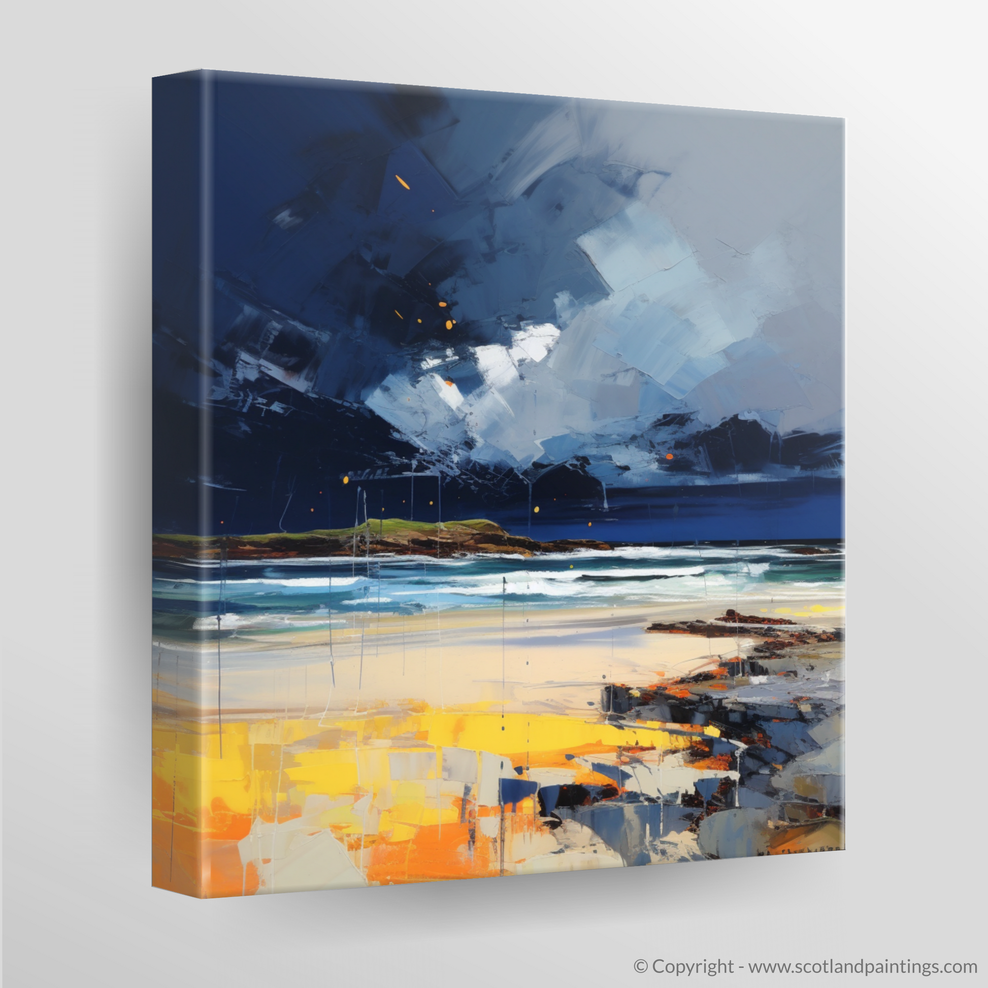 Canvas Print of West Sands with a stormy sky